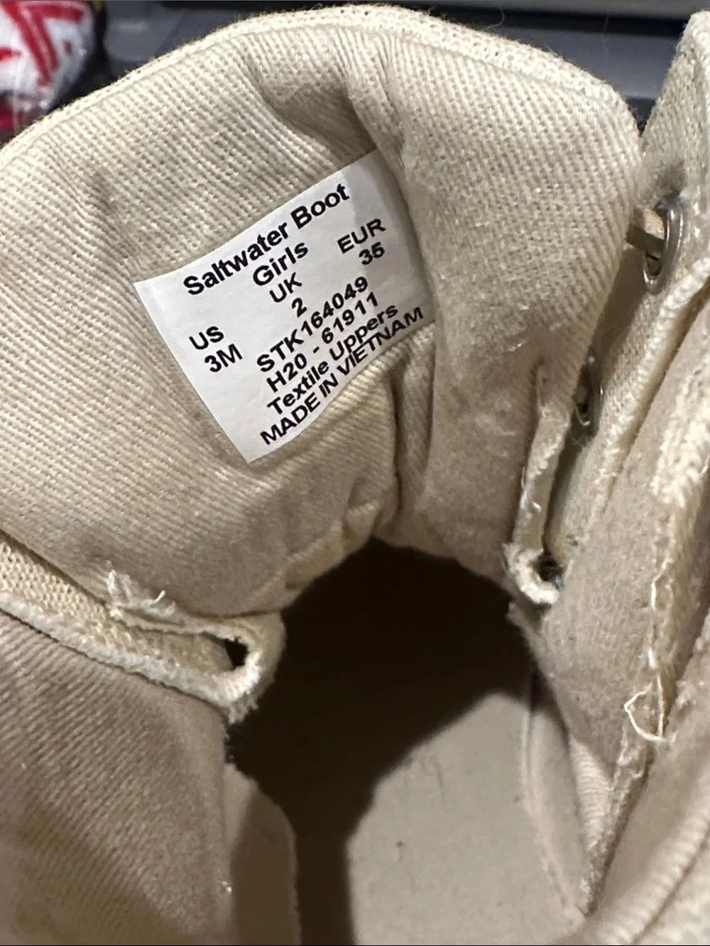 Girls Sperry sport saltwater golden vanilla duck boots sz 3 used